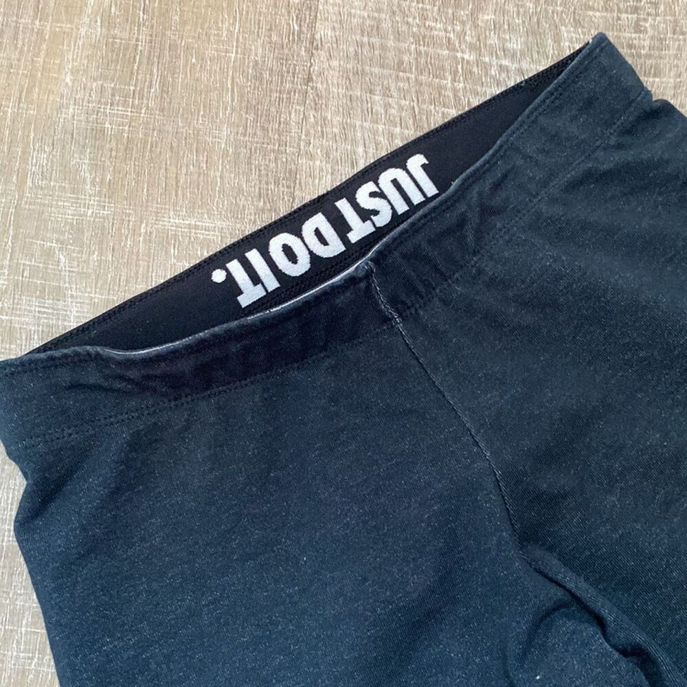 Y2K Vintage NIKE Swoosh Logo Leggings Dark Gray Womens Small Midrise 7/8 Run Gym - Picture 6 of 10